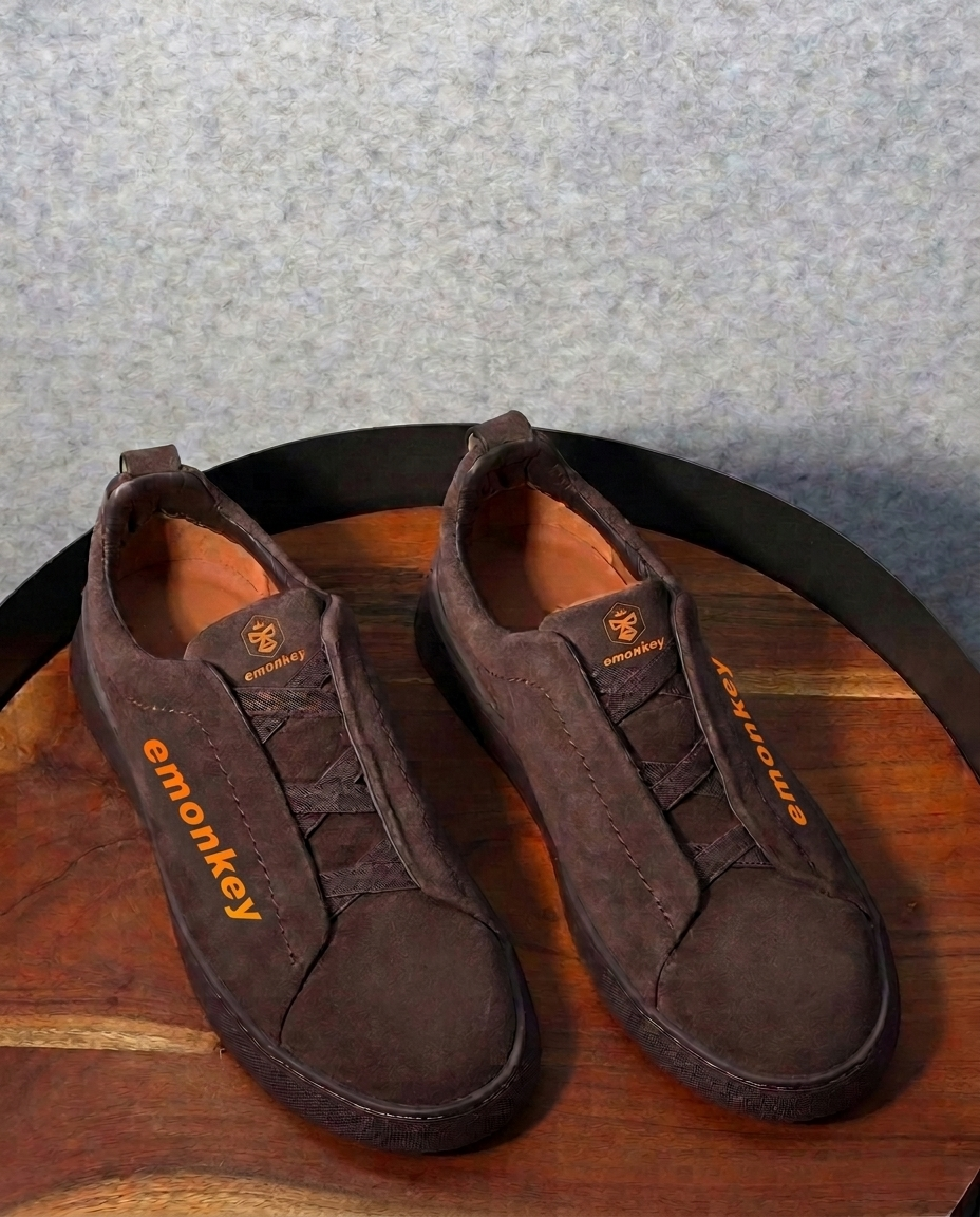 Brown Fabric Rough-Base Triple Stitch™ SECONDSKIN Sneakers