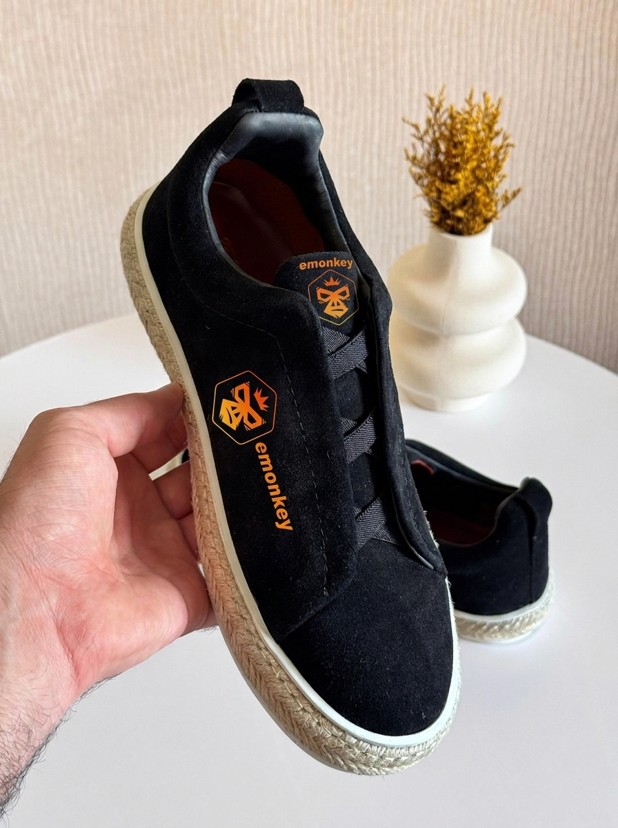 Black Braided Rope Triple Stitch™ Sneakers