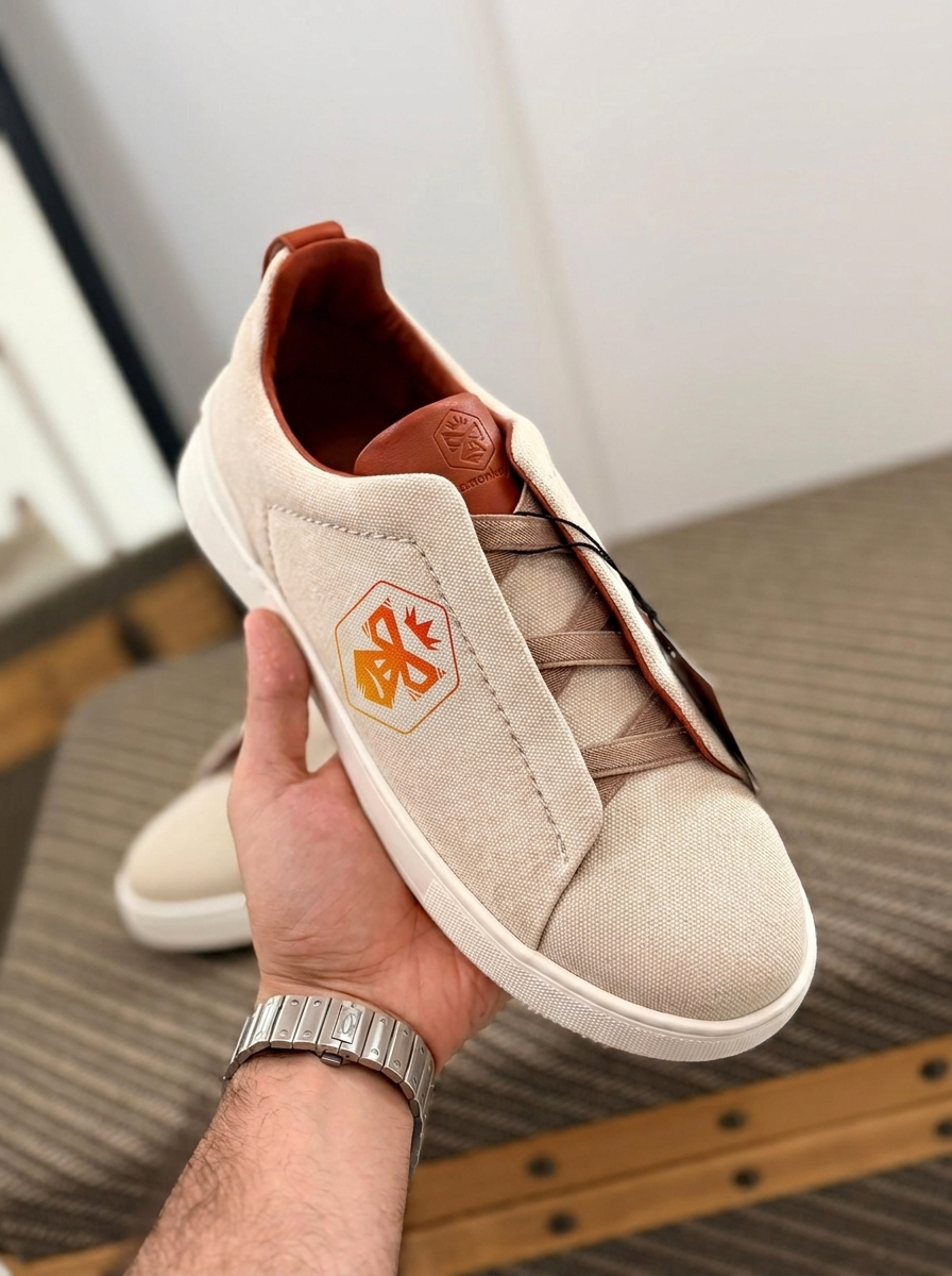 Beige Light-Red-top Stitch™ Sneakers