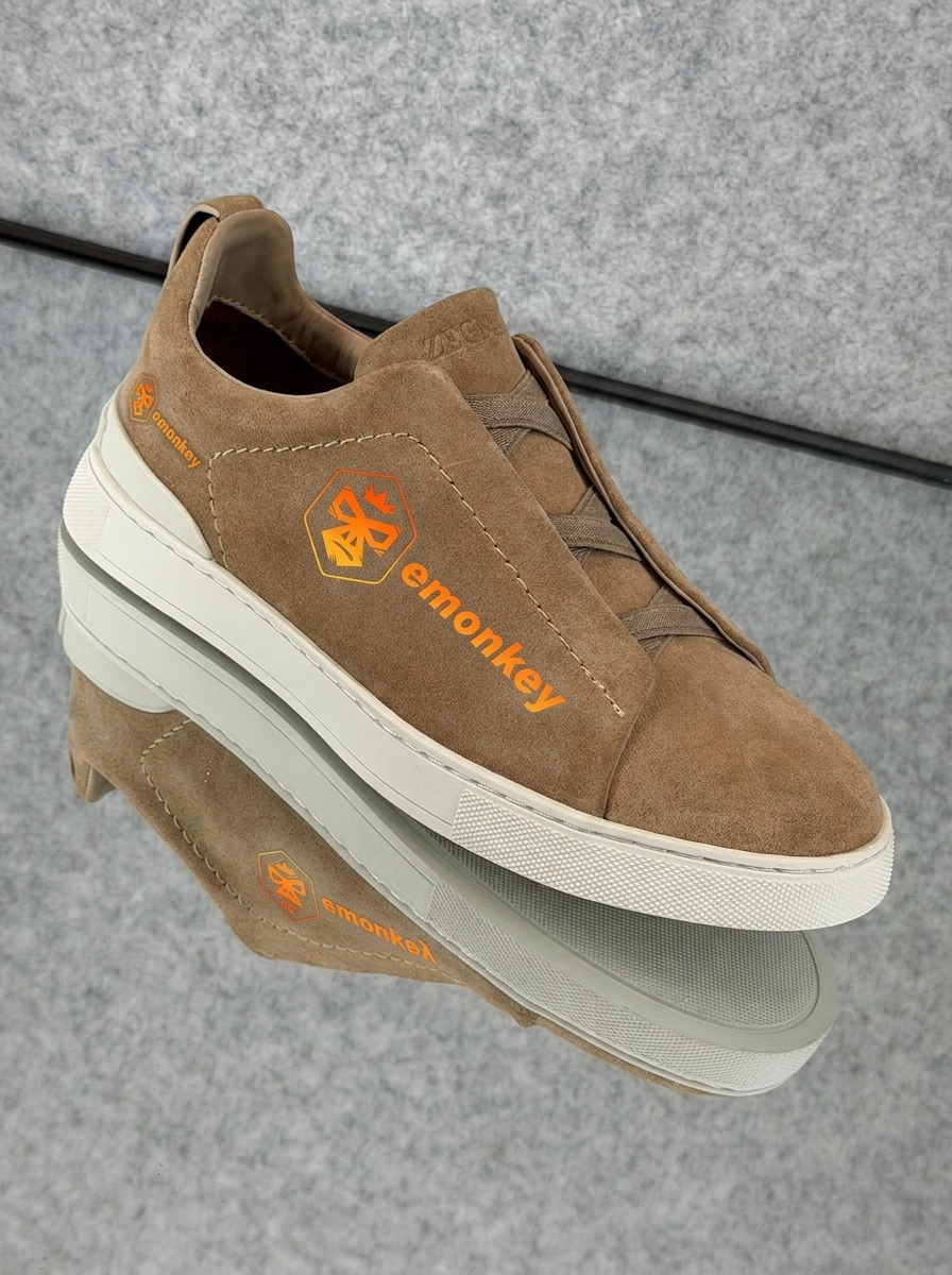 Dark Beige Suede Triple Stitch™ Sneakers