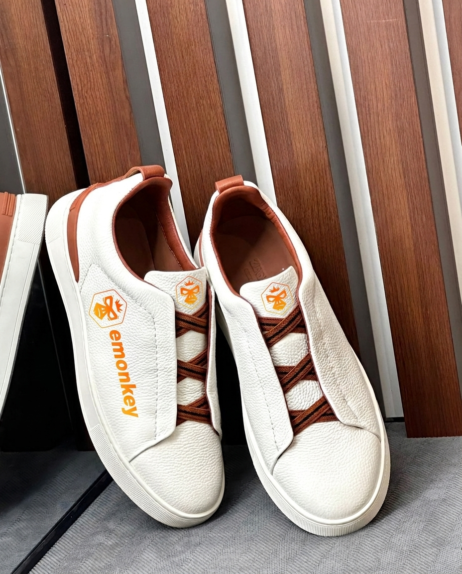 White Shoelaces-Russet Deerskin Triple Stitch™ Sneakers