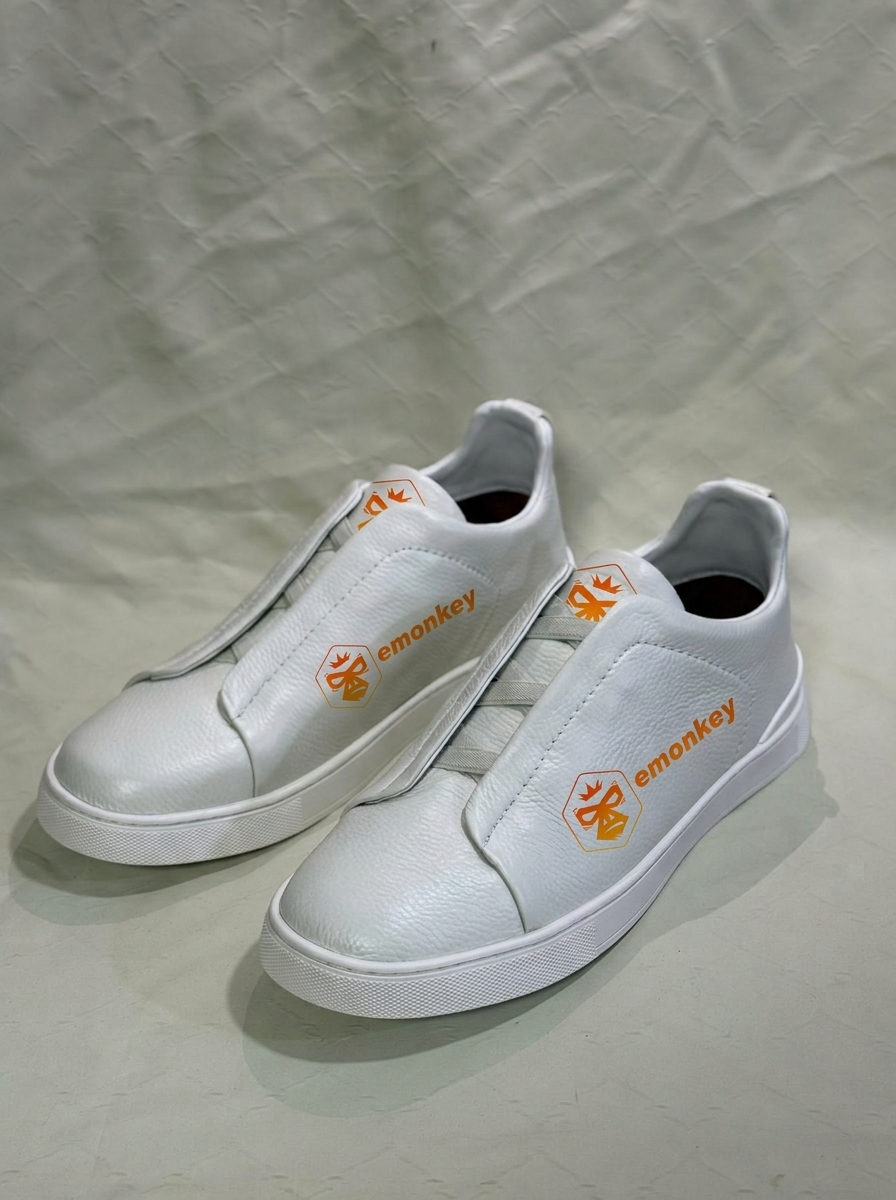 White Shoelaces-White Deerskin Triple Stitch™ Sneakers