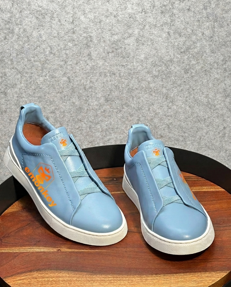 Babe Blue Deerskin Triple Stitch™ Sneakers