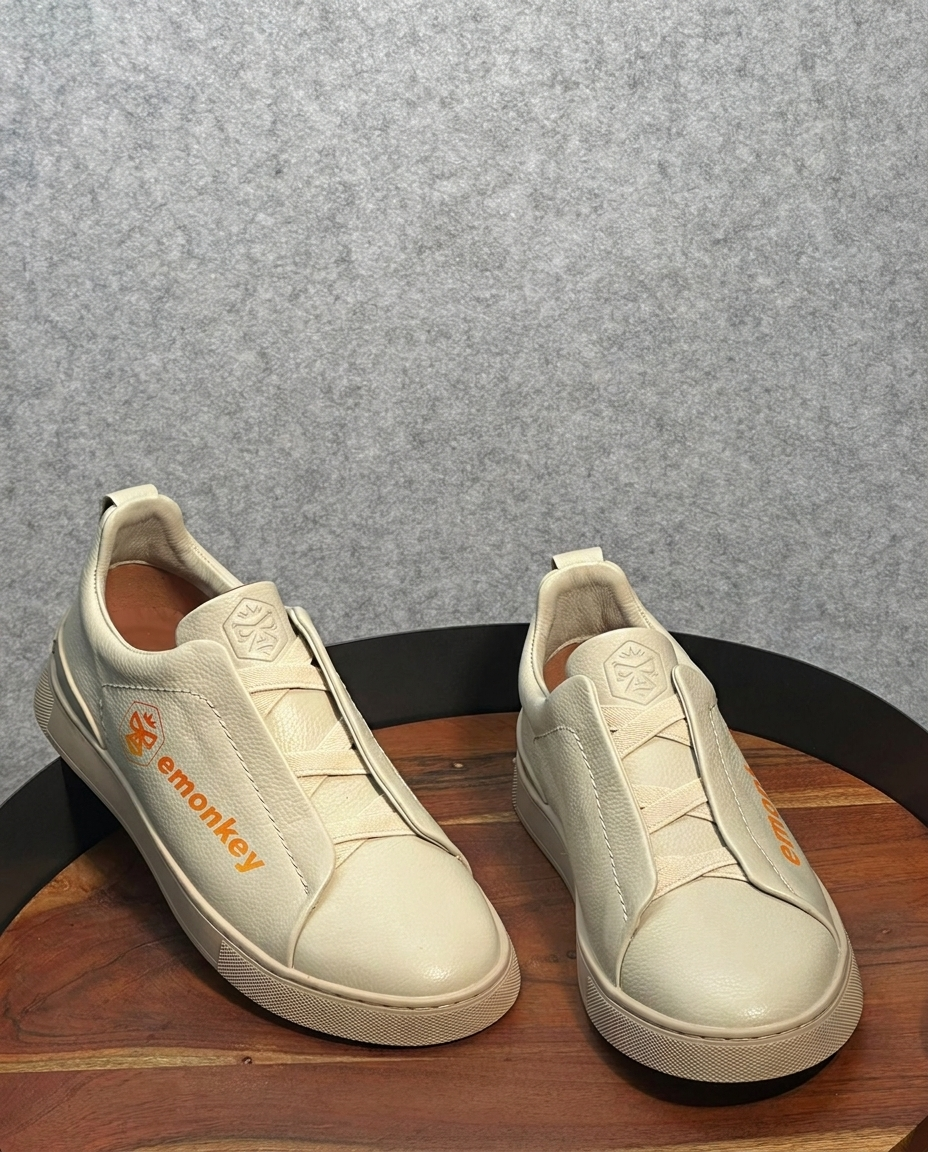 Off White Deerskin Triple Stitch™ Sneakers