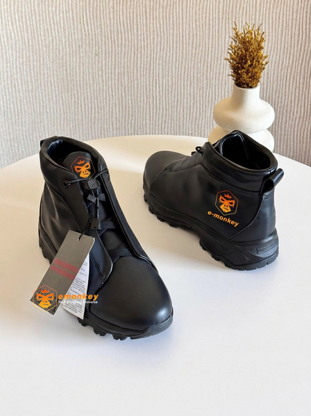 Black High-Top Leather Triple Stitch™ Monte Sneakers