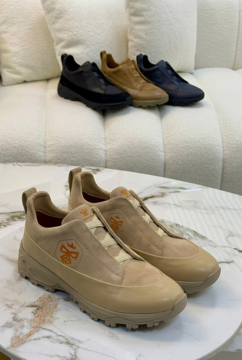 Beige High-Top Stitch™ Sneakers